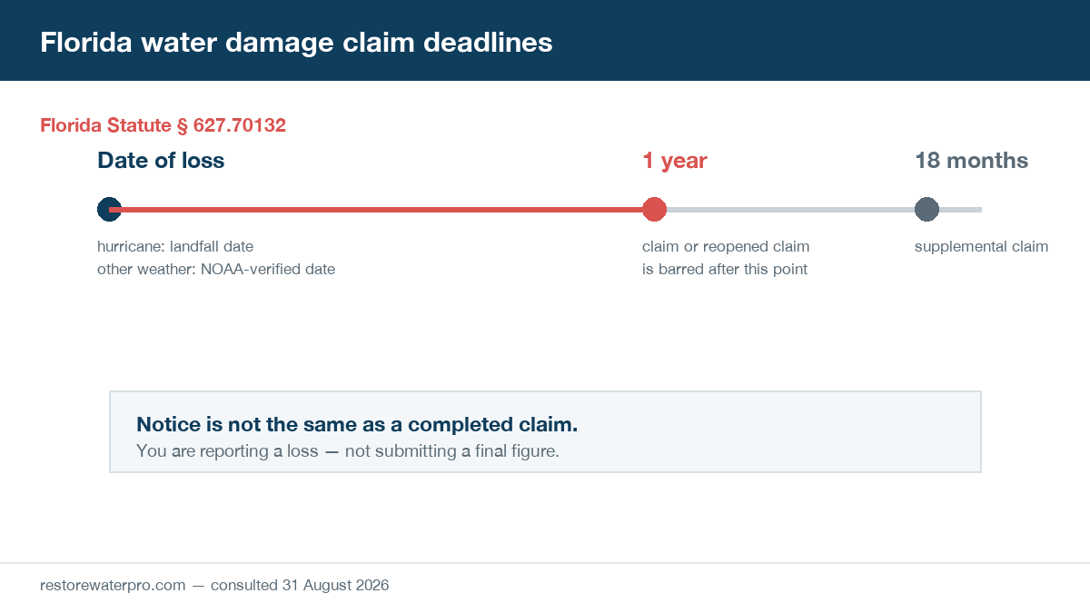 How Long Do You Have to File a Water Damage Claim in Florida?